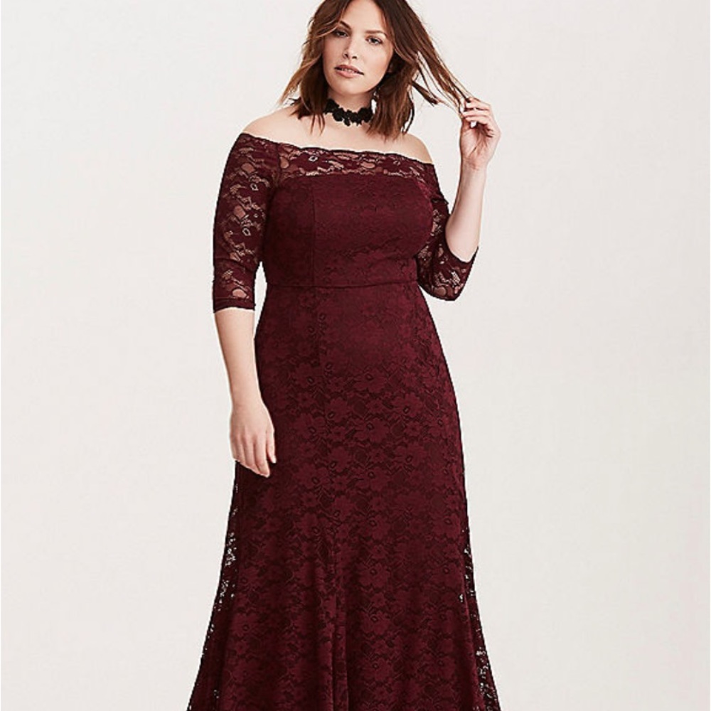 Torrid special occasion off the shoulder dress